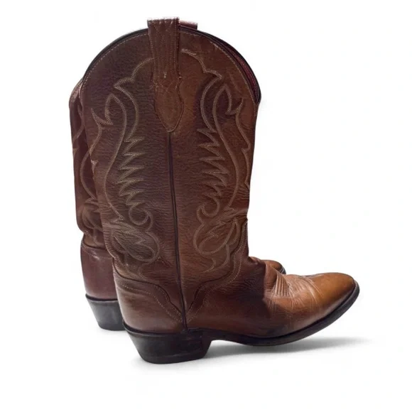 VIBRAM Pointed toe Cowgirl Cowboy Boots Leather Made In USA SZ 10.5 - Picture 5 of 8